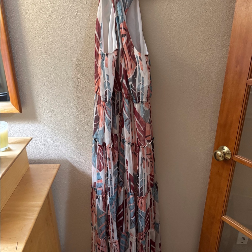 INC International Concepts Leaf Print Maxi Dress
